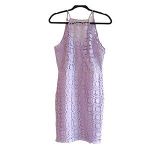 NWT Quiz Eyelet dress cut out purple lilac Size 10